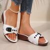 Womens Open Toe Buckle Strap Platform Sandals Slip On Thick Sole Casual Summer Beach Slide Shoes