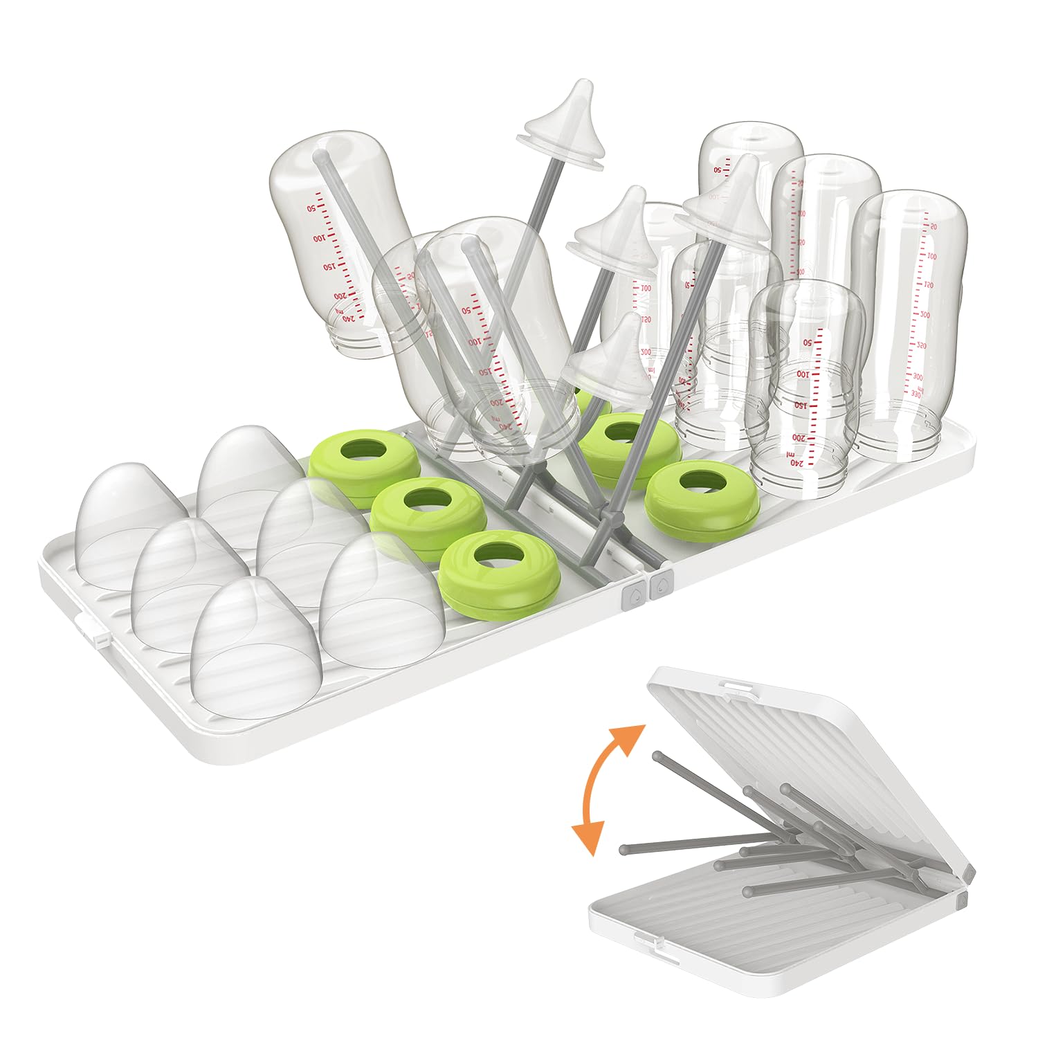 

VOGOGE Foldable Baby Bottle Dish for Home and Travel Use Stand, Space-Saving Drainer,