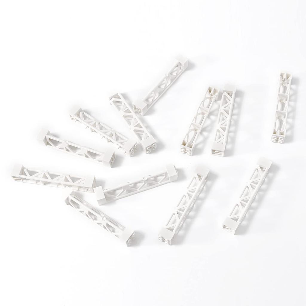 INIBUD Classic Blocks, Compatible with Base Plates and Roofs, White Triangular Pillars (24 pieces)