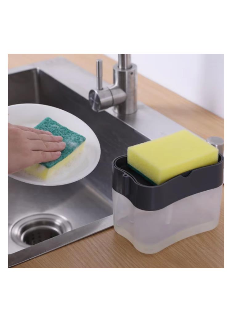Dishwashing Detergent Press Kitchen Style Automatic Liquid Dispenser Scouring Pad Dishwashing Brush Pot Maker Soap Dispenser Box