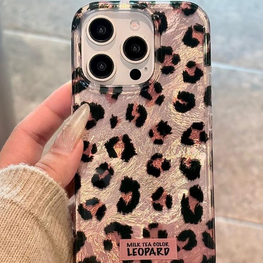 Neue Handyhülle mit Leopardenmuster, IMD Vortex Schutzhülle, Federgarn-Handyhülle, feine Löcher, personalisiertes Design, Damen-Handyhülle