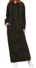 One One Dress with Solid Maxi Loose Long One's One's Hoodie, Long, Pockets, Simple, Casual, Color, Length, Fit, Sleeves, Women's (Black, XXL)