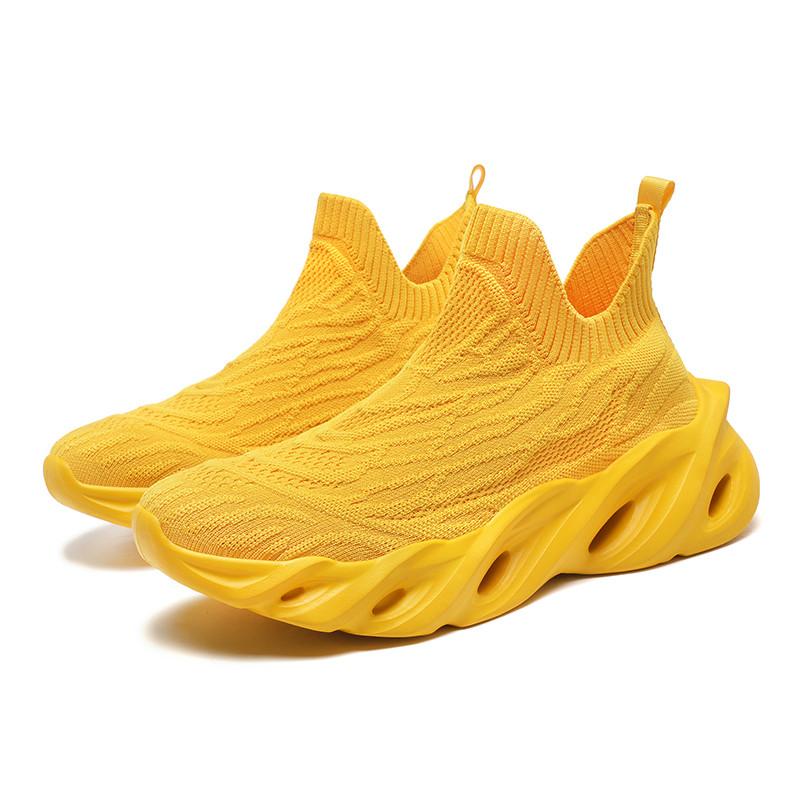 Trend Red Men's Running Shoes Knit Platform Blade Sneakers For Men High Top Socks Slip-on Walking Shoes Women tenis masculino