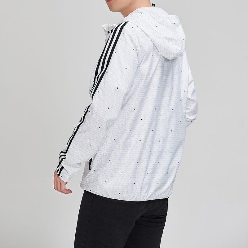 Adidas Jackets Men's White Hooded Moderate Instructor DW4622