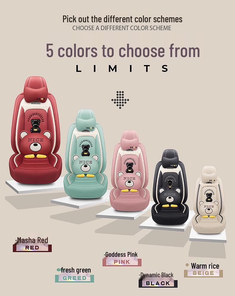 Ouzhi Goddess Cartoon Car Seat Cushion Cover - Universal Fit for All Seasons