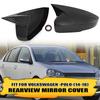Carbon Black For Volkswagen VW Polo OX Horn Rearview Mirror Covers Cap 2014~2018