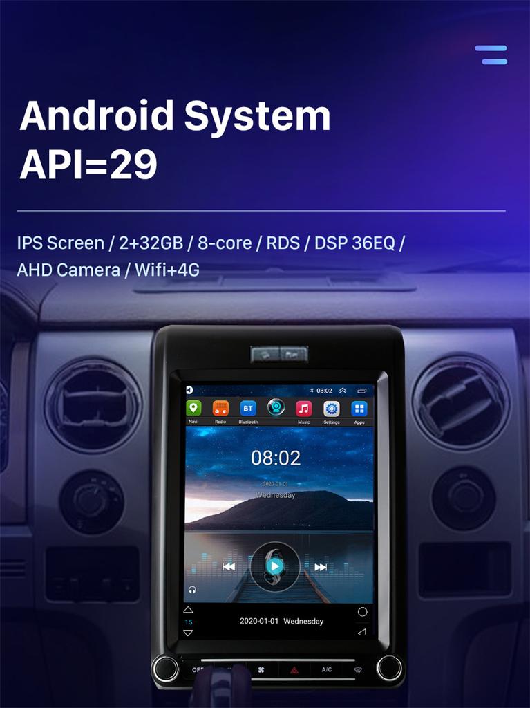 Car Stereo Radio Player GPS Android Touch Screen 2+32G For Ford F150 2009-2013