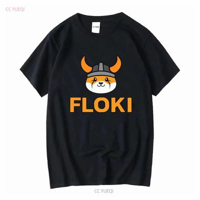 T-shirt à col rond Floki Inu Memecoin Équipe Crypto-monnaie Jeton Crypto Manches longues ou courtes Vintage Lavé Doux Polyvalent Unisexe