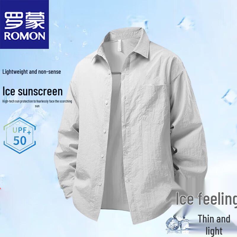 ROMON Men s Lightweight Ice Silk Sun Protection Long-Sleeve Shirt Jacket S