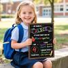 First & Last Day of School Board, 14 X 10.5 Inch Double Sided Back To School Chalkboard with Frame, Reble Wooden 1st Day of Preschool/Kindergarten