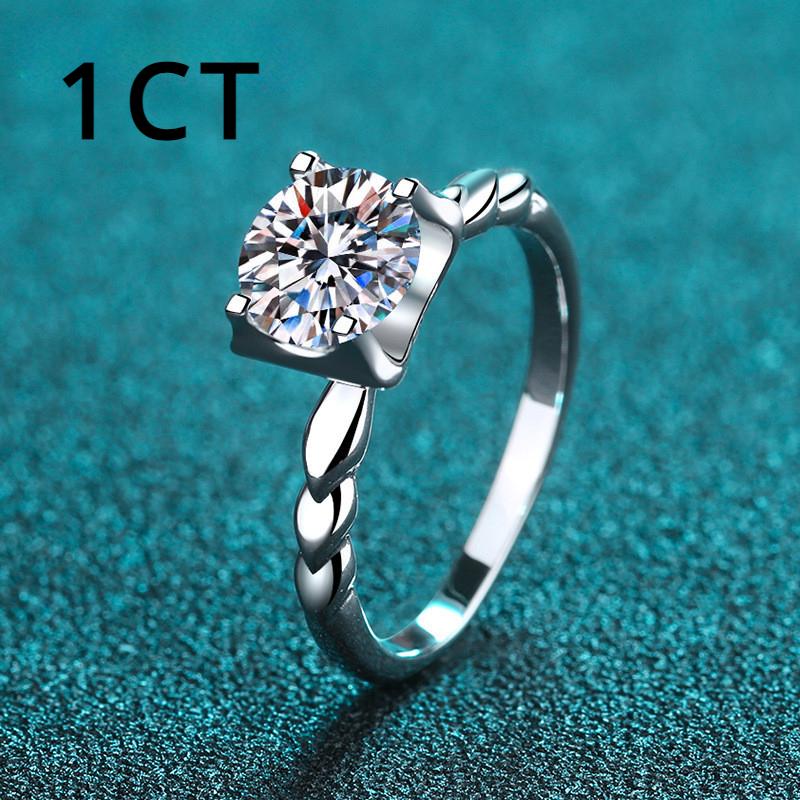 

Сертифицированное GRA настоящее обручальное кольцо с муассанитом 1 карат, белое золото 18 карат, кольца с бриллиантами, свадебное кольцо, ювелирные изделия для женщин 7.5