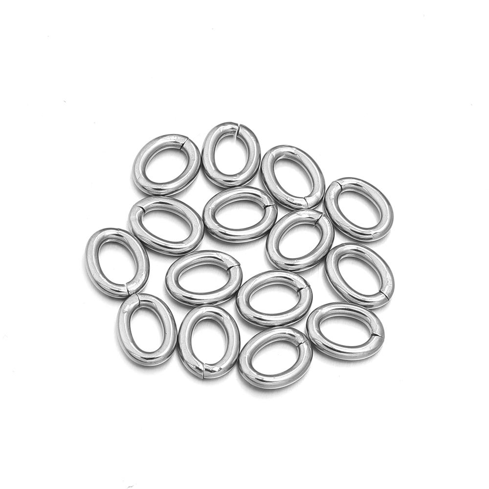 20pcs/lot Oval Stainless Steel Open Jump Rings Connectors Split Rings For DIY Bracelets Jewelry Making Materials Accessories