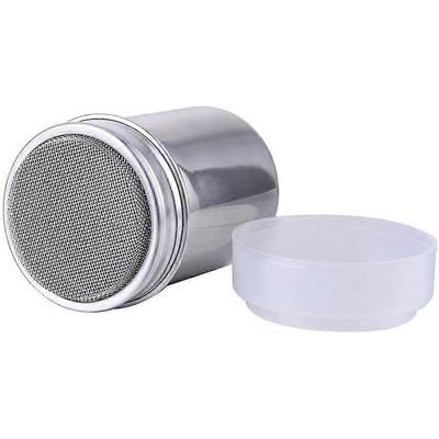 Mehl Zucker Salzstreuer, 7oz Edelstahl Schokoladensieb Puderzucker Salz Kakao Mehl Kaffee Streuer Sieb für Küche Basteln