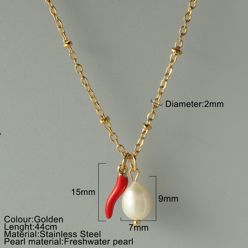 

Жіночий кулон на золотистому ланцюжку, високоякісний ланцюжок, підвіски-перчики чилі, жіноча мода, нержавіюча сталь, циркон, подарунок, тренд 2025