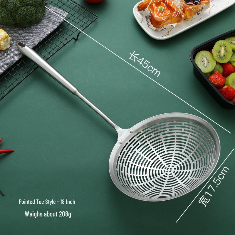 Stainless Steel Ladle with Rosewood Handle - Large Draining Sieve for Hot Pot & Frying