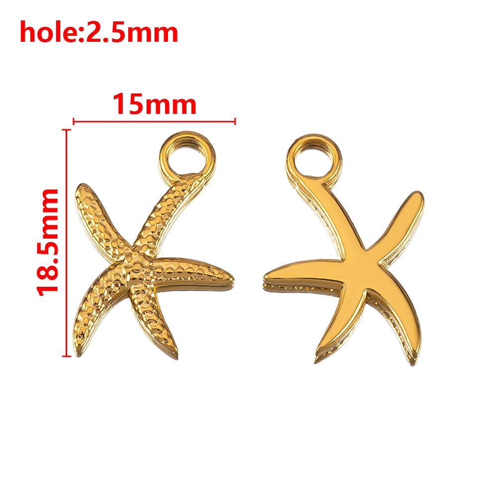 5pcs Stainless Steel Summer Starfish Sea Star Charms for DIY Earring Jewelry Materials Making Pendants Supplies Crafts Wholesale