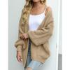 Damen Neu Herbst/Winter Glockenärmel Pullover Damen Oberbekleidung Grobstrick Tasche Cardigan