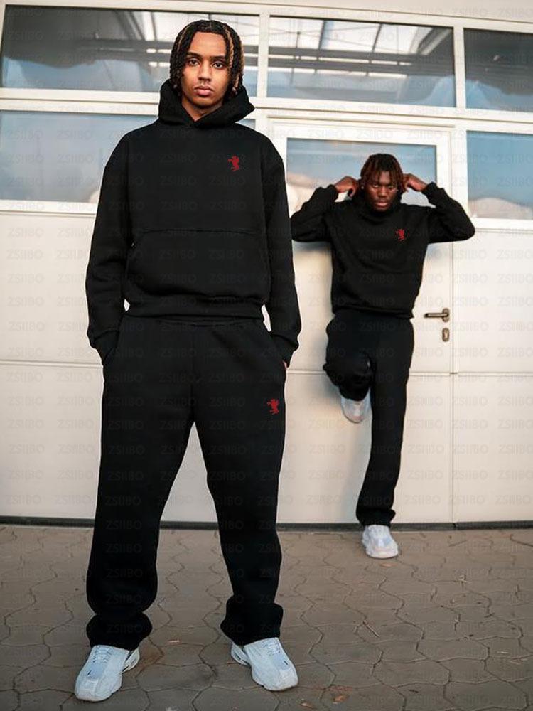 Y2K Retro Hoodie & Sweatpants Set - European & American Street Style