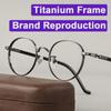 Japanese Style Pure Titanium Frame Acetate Temple Glasses Small Face Personalized Pile Head Design Eyeglass Widen Edges Eyewear