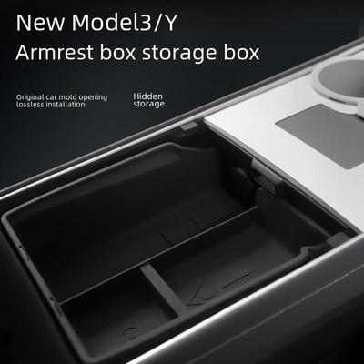 Úložný box na loketní opěrku Tesla Model 3/Y pro příslušenství pro úpravy centrální konzoly