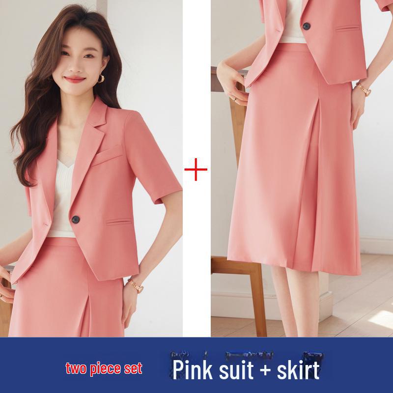 Women's Black Short-Sleeve Slim Fit Summer Blazer