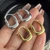 925 Sterling Silver Earrings For Women Trendy Geometric Gold Heavy Earring Jewelry Prevent Allergy Party Gift Accessories
