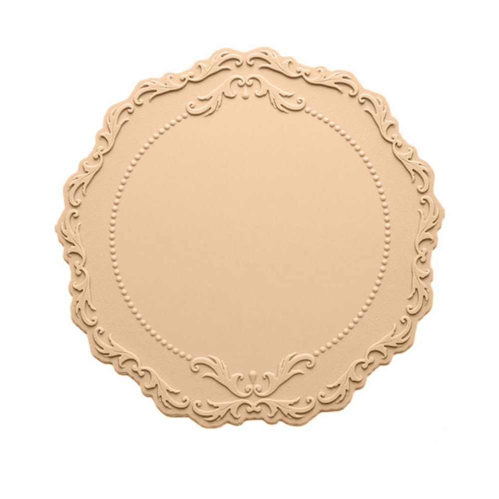 

2 шт. Кружевная силиконовая подставка-плейсмат с рельефным дном, нескользящий коврик для украшения стола, кухонные аксессуары, круглая подставка для чашки, подкладка для посуды оранжевый