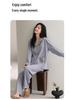 Damen Pyjama langärmlig aus reiner Baumwolle mit Brustpolstern - Vielseitig für Frühling, Herbst, Winter Homewear oder Oberbekleidungsset 2025.