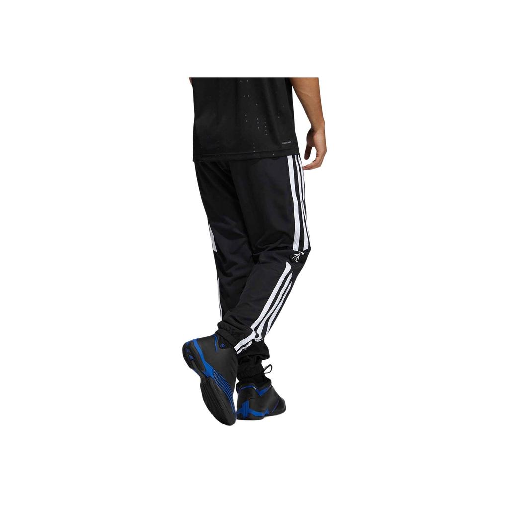 Adidas Comfortable Breathable Cuffed Retro Sports Long Pants Knitted Sports Pants Men Bottoms Black GH6688