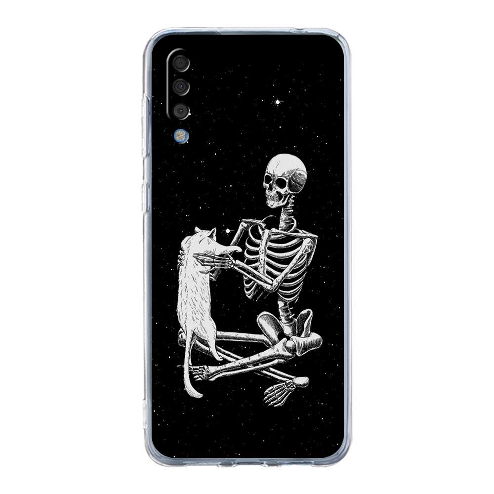 Phone Case For Samsung A14 5G A12 A22 A32 A34 A42 A52 A54 A50 A70 A72 A40 A20E A10S A20S A02S A04S Clear Cover Funny Skeleton