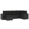VidaXL Garden Lounge Set with Cushions 6 Pcs, Patio Sofas, Patio Furniture Set, Outdoor Furniture, Black 3222854