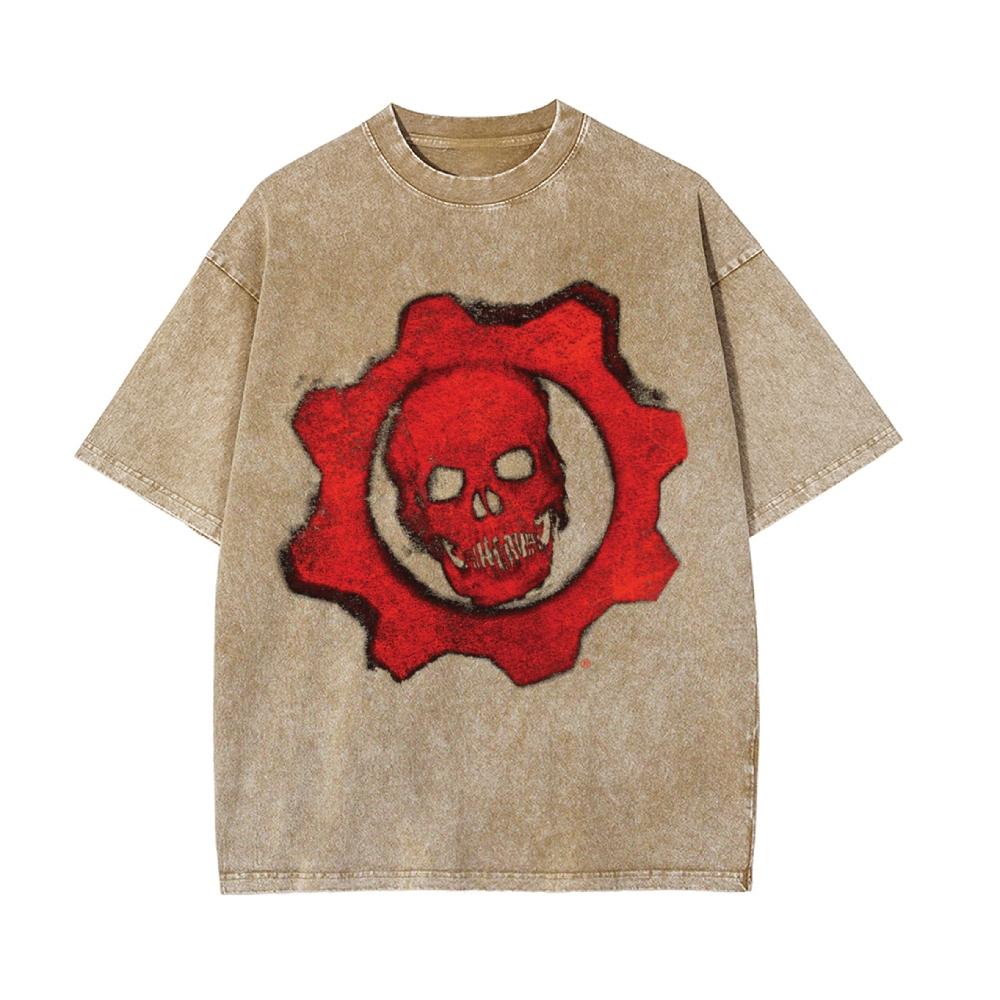 

Футболка женская с принтом красного черепа, свободная, унисекс, с коротким рукавом, летняя, удобная 3XL
