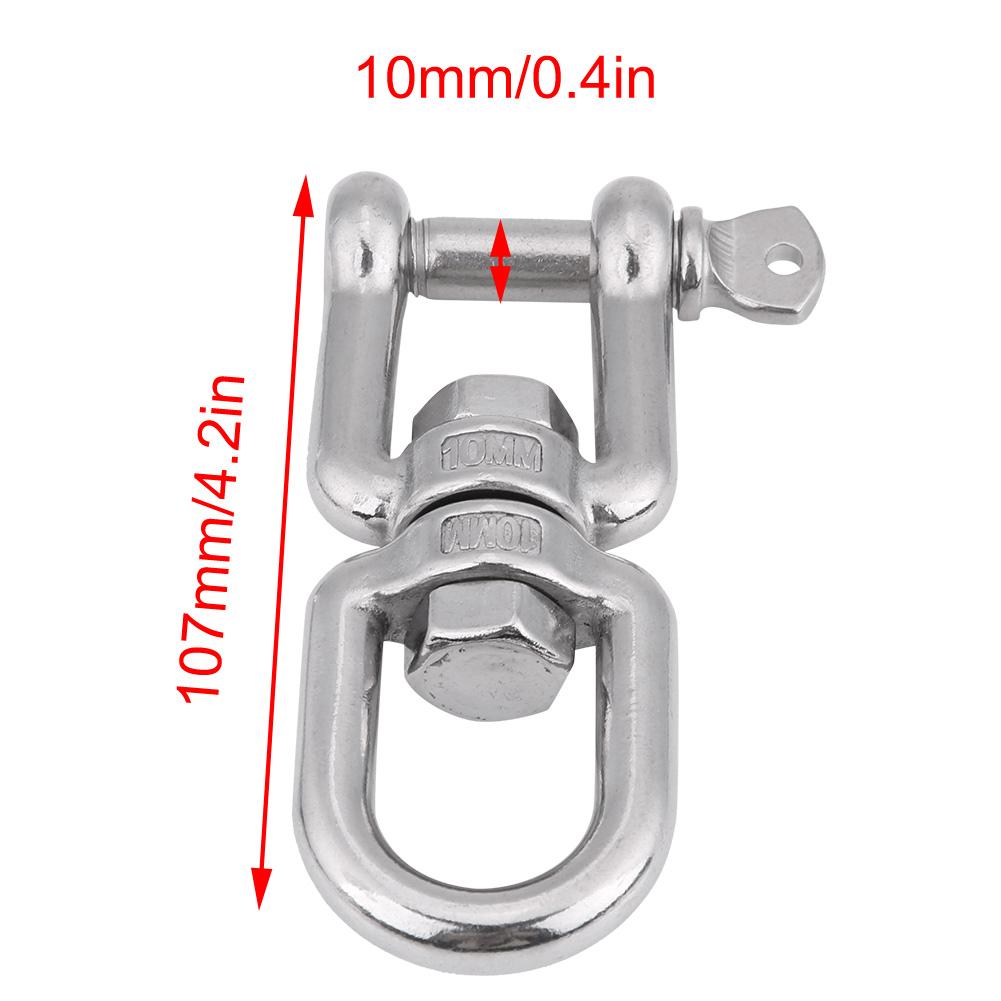 Heavy Duty 304 Stainless Steel Swivel Ring Snap Rolling Shackle Device