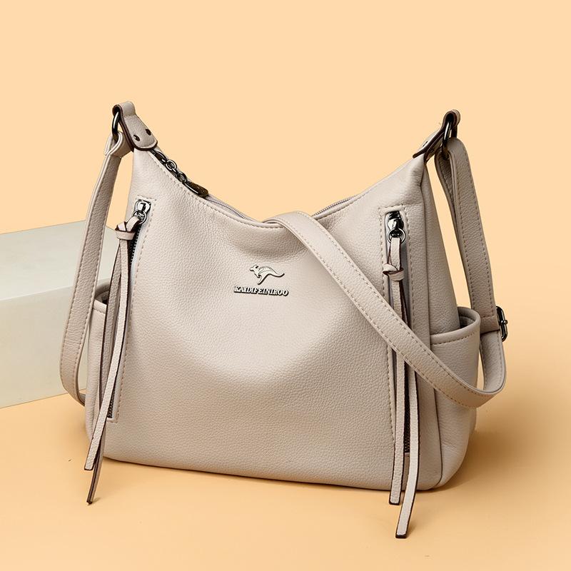 Retro Echtleder Achseltasche, Pendel-Einzelschultertasche für die Arbeit, Nische, Einfache und trendige Umhängetasche