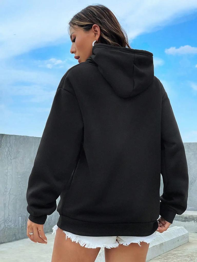 Einfarbiger Lässiger Hoodie Für Damen Tasche Kreative Sweatshirts Allround Streetwear Damen Fleece Unisex Pullover
