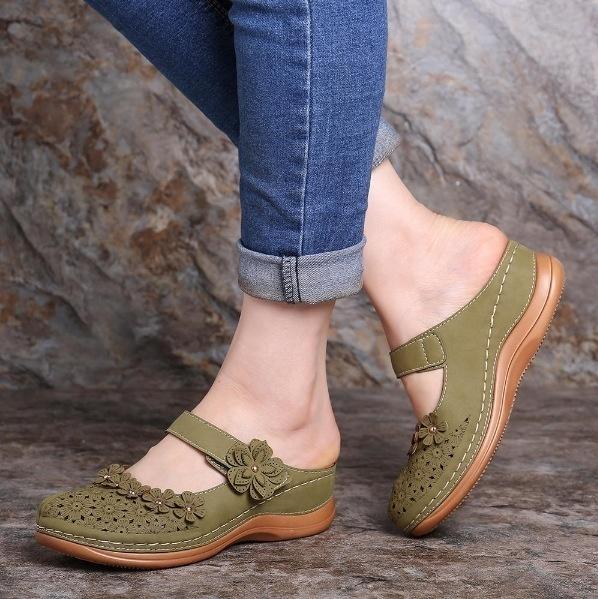 Women's Fashion Vintage Shoes Casual Sandals Summer Beach Sandals Flat Shoes Leisure Slippers Plus Size 35-43