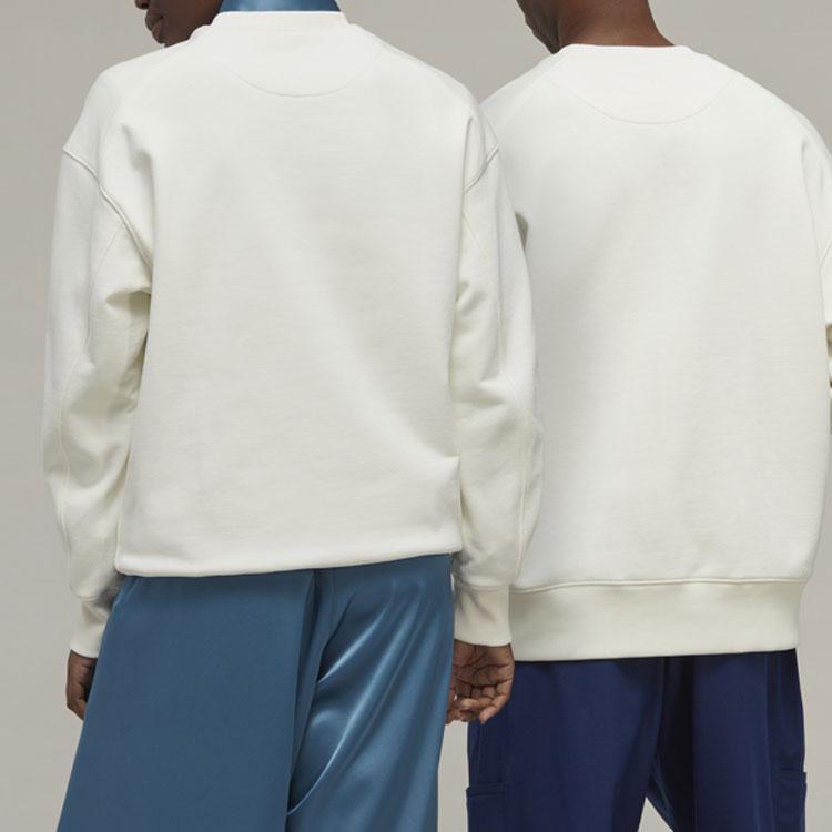 Y-3 SS23 Solid Color Crew Neck Long Sleeve Pullover Sweatshirt Unisex sweatshirt White IB4800