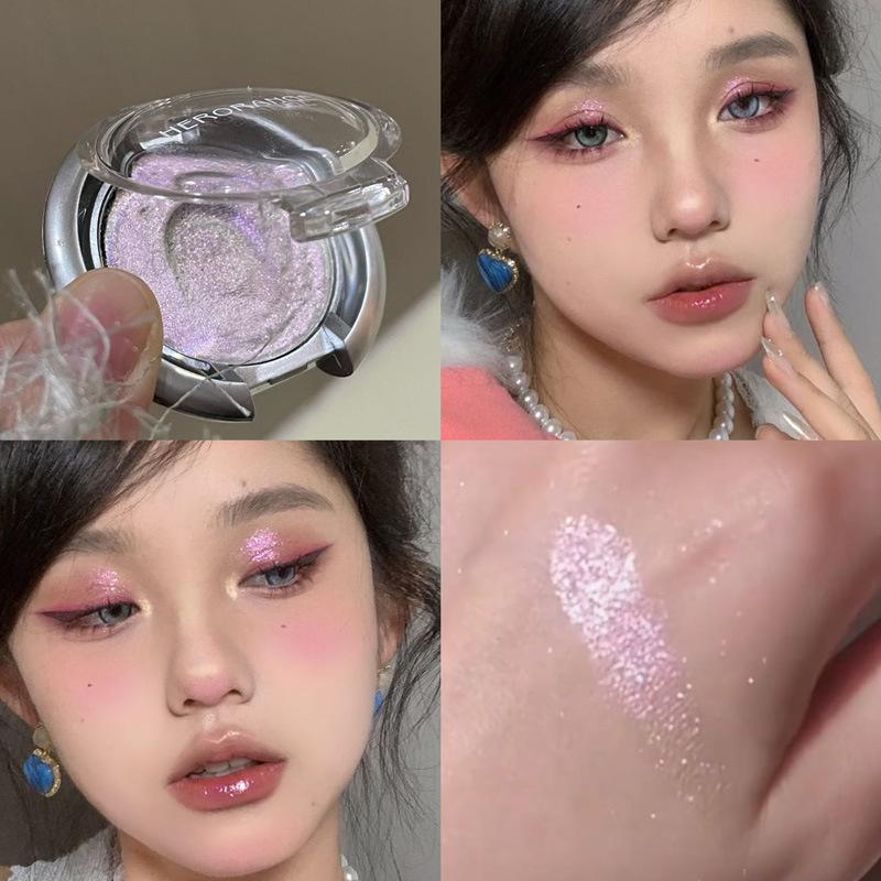 HERORANGE Iridescent Shimmer Eyeshadow Palette: Pearlescent Highlight & Under-eye Glow