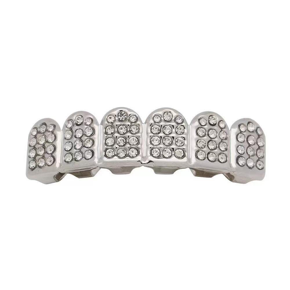 European Hip Hop Vampire Grill: 72-Diamond Six-Tooth Upper & 36-Diamond Lower Teeth Set