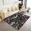 Halloween Bat Decorative Carpet Kids Boys Gothic Spooky Terror Theme Indoor Floor Mat Exotic Flower Leaves Area Rug for Living