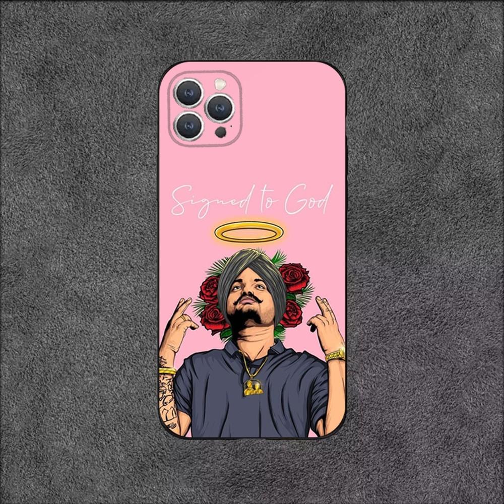 Sidhu Moose Wala Funda Phone Case For iPhone 16,15,14,13,12,11,Plus,Pro Max,XS,X,XR,SE,Mini,8,7 Soft Silicone Black Cover