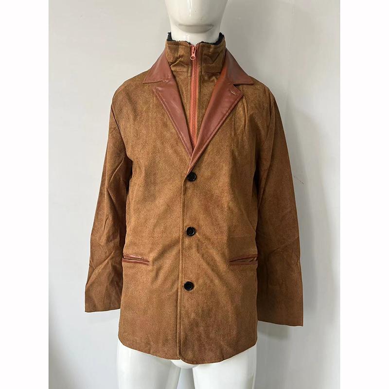 Spring Autumn Men's Jackets Casual Retro Formal Coats Men Collar Contrasting Men