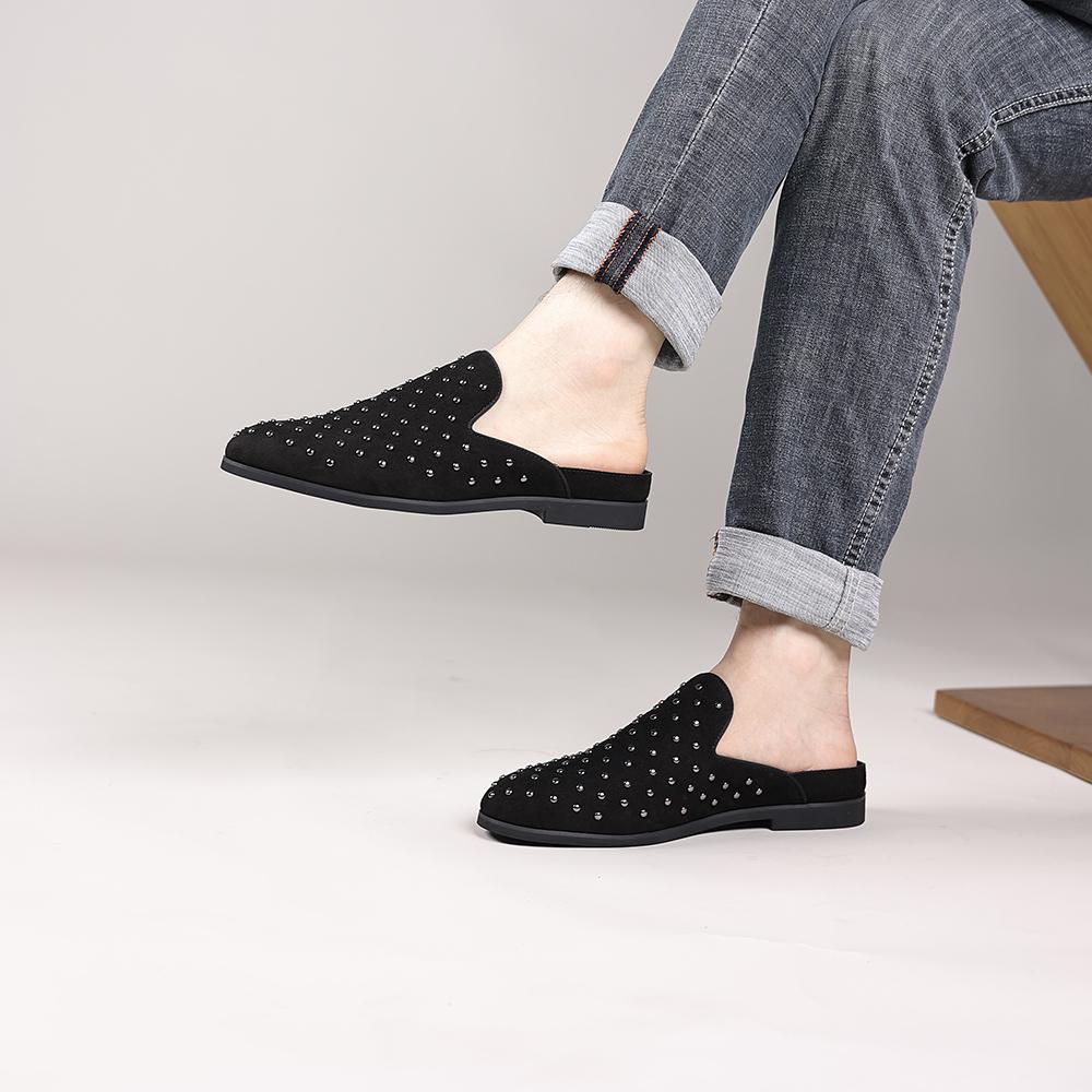 Fashion New Style Summer Flats Leisure Walk Half Slippers Outdoor Male Half Drag Handmade Lazy Shoes Sandals Fashion Men's Muller Shoes