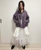 LO AXUAL Apron Layered Tulle Skirt_Off-White