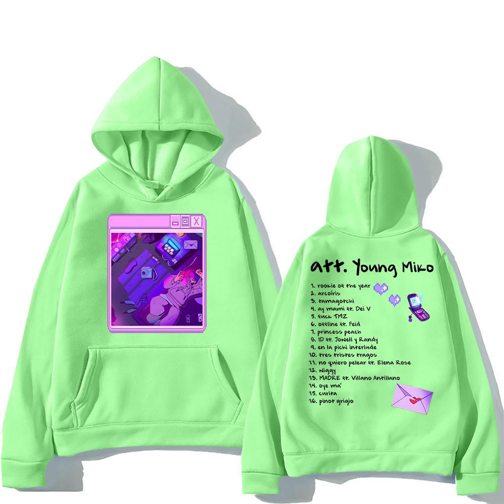 Singer Young Miko  Att Album Hoodies PrintFashion Aesthetic Retro Sweatshirt Men Women Casual Fleece Pullover Hip Hop Streetwear