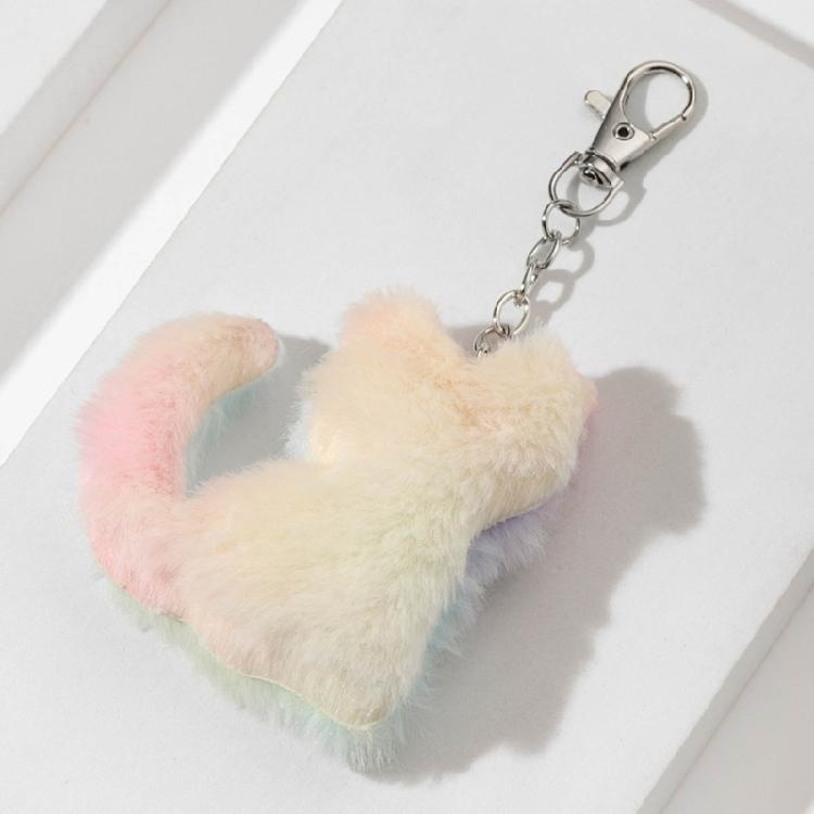 Butterfly Keychain Rings Cute Cat Keychain Pendant Plush Car Keyring Decoration