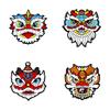 Chinese Style Cartoon Lion Dance Head Enamel Brooch Alloy National Trend Badge Pin New Year Spring Festival Clothing Decoration Accessory