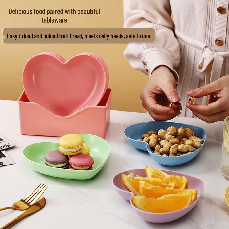 Heart-shaped Snack and Fruit Dish for Dining or Coffee Table