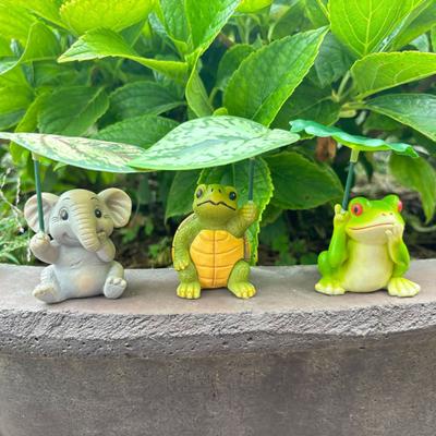 Gartenornament Cartoon-Design Wasserdichte Harz-Tier Elefant Schildkröte Frosch Skulptur Garten Terrasse Balkon Dekoration