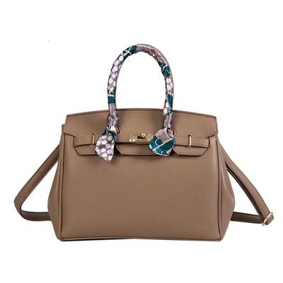 Lock Handbag Fashion Lychee Pattern Single Shoulder CLE